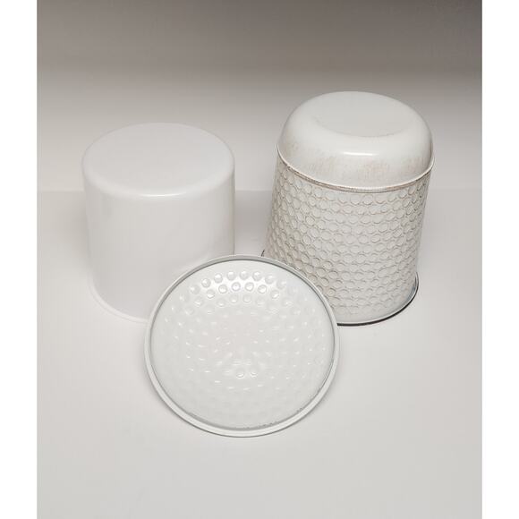 Better Homes & Gardens Antique Farmhouse-Style White  Ice Bucket Free Scoop - Picture 5 of 9